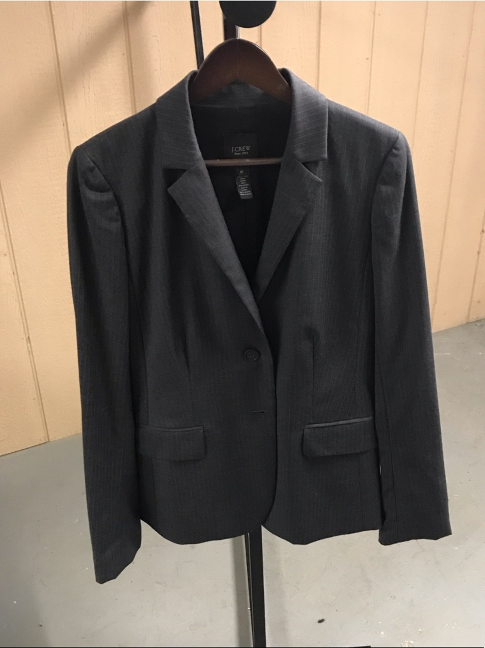 J. Crew Women's Charcoal Pinstripe Blazer